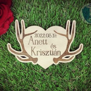 Szarvasagancs ültetőkártya hűtőmágnes